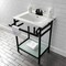 Kingston Brass VPB24187W40 24-Inch Ceramic Console Sink (4-Inch, 3-Hole), White/Matte Black VPB24187W40 - alternate 4